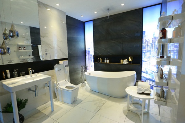 Không gian phòng tắm dành cho người thành đạt được thiết kế sang trọng như spa