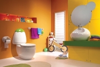 Thiết kế phòng tắm độc đáo, ấn tượng với bồn cầu cotto dành riêng cho trẻ em