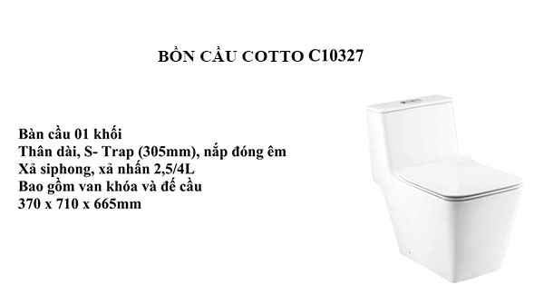 Bồn cầu Cotto 1 khối C10327