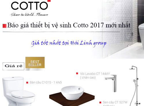 Báo giá thiết bị vệ sinh cotto mới nhất năm 2017