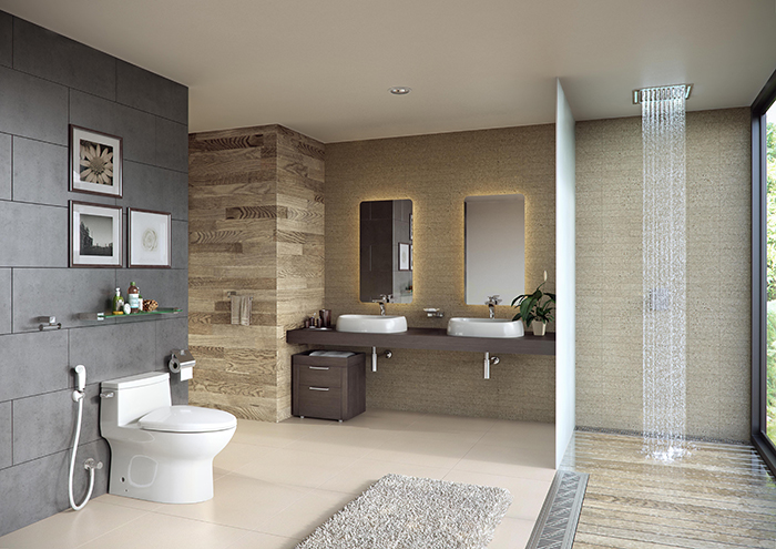 Thiết kế phòng tắm sang trọng với thiết bị vệ sinh Cotto năm 2018