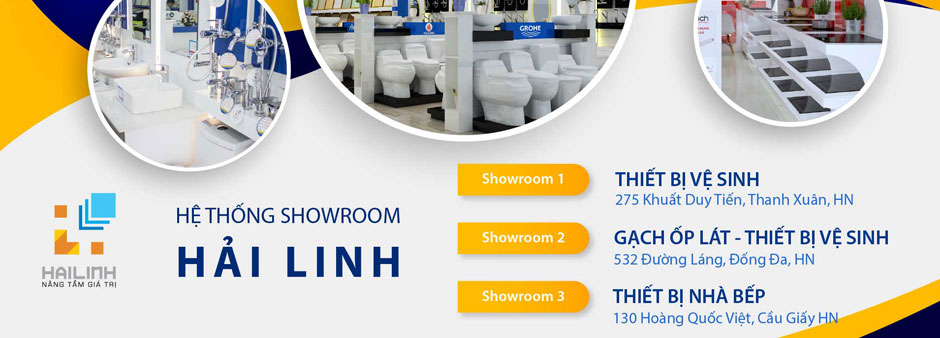 Hệ thống Showroom Hải Linh cung cấp gạch ốp lát, thiết bị vệ sinh, thiết bị bếp cao cấp