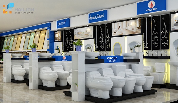 Toàn bộ thiết bị vệ sinh tại Showroom Hải Linh cam kết 100% chính hãng