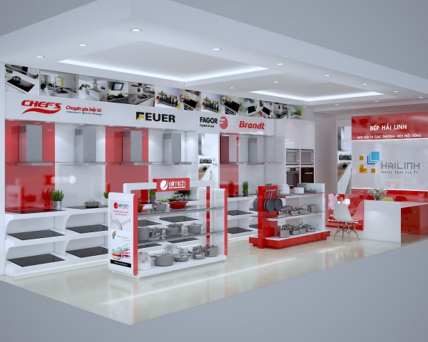 Showroom bếp Hải Linh được thiết kế theo phong cách mới dễ dàng thăm quan mua sắm