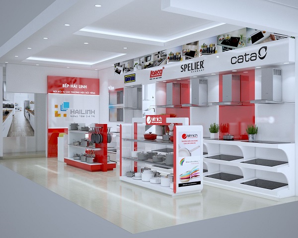 Showroom bếp Hải Linh trưng bày nhiều dòng thương hiệu thiết bị nhà bếp nổi tiếng