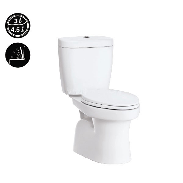 Bồn cầu Cotto 2 khối C13882 Trắng + Nắp êm giá 2.950.000 đ