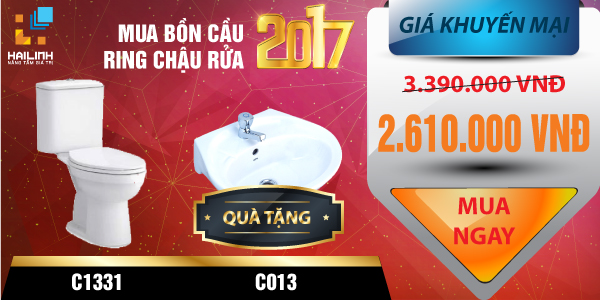 Mua bồn cầu Cotto 2 khối C1331 giá rẻ tặng chậu rửa C013