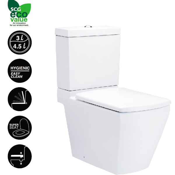 Bồn cầu cotto 2 khối kiểu dáng sang trọng hiện đại