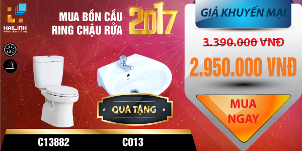 Không nên bỏ lỡ cơ hội mua bồn cầu Cotto 2 khối C13882 tại Hải Linh với giá rẻ và nhận ngay chậu rửa hữu ích