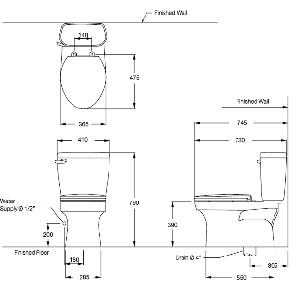 Bồn cầu Cotto 2 khối C1444