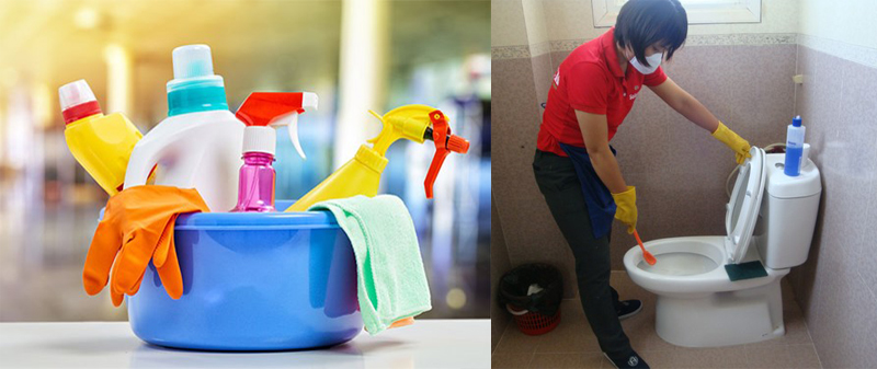 Các dụng cụ cần chuẩn bị để vệ sinh bồn cầu Các dụng cụ cần chuẩn bị để vệ sinh bồn cầu