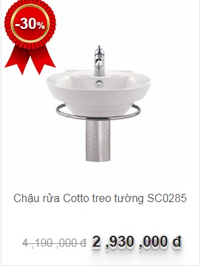 chau-rua-treo-tuong-sc0285 Chậu rửa Cotto treo tường SC0285