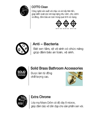 Sen tắm Cotto được sử dụng nhiều công nghệ và vât liệu chế tác hiện đại