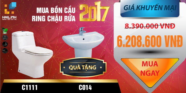 Mua bồn cầu Cotto C1111 được tặng chậu Cotto C014 chỉ có tại Hải Linh