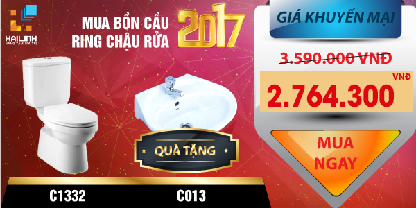 Khuyến mại mua bồn cầu cotto tặng chậu rửa Cotto