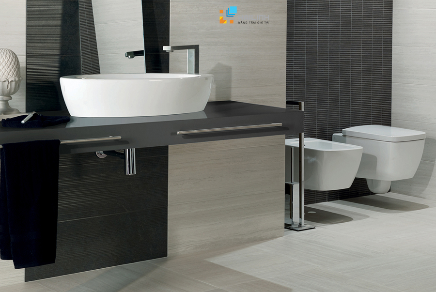 Nha tam dep voi mau tuong phan