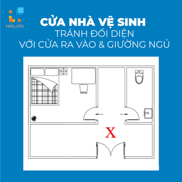 Cach bo tri nha ve sinh trong phong ngu