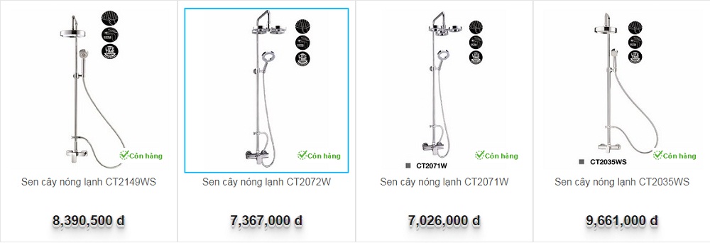 Sen tắm Cotto có giá thành tương đối phù hợp với túi tiền của người tiêu dùng Việt