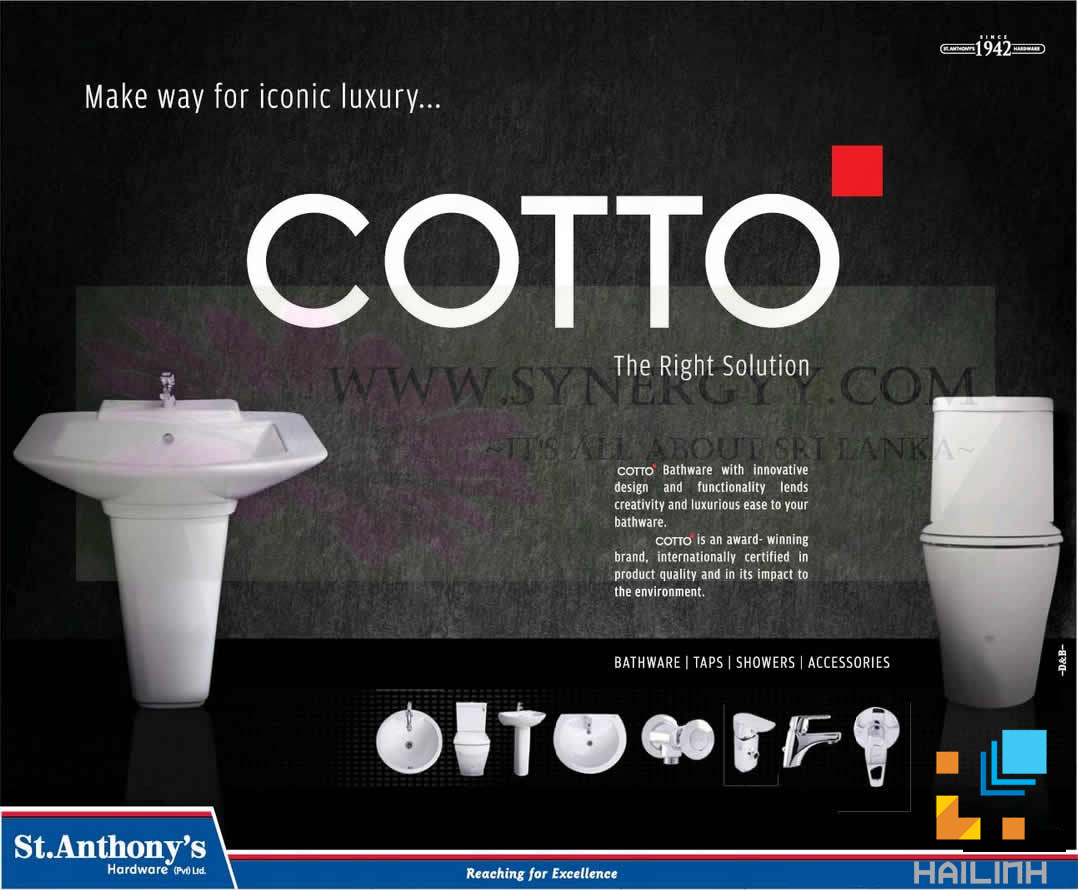 Thiết bị vệ sinh cotto thái lan thương hiệu được người tiêu dùng ưa chuộng